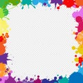 Colorful Frame With Blobs Isolated Transparent Background Royalty Free Stock Photo