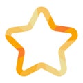 Cute orange color star frame. Bright color border. Transparent empty for text, message, photo. Flat design