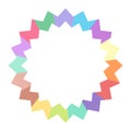 Cute rainbow color frame. Colorful border for serrated, zigzag ring. Transparent empty for text, message, photo. Flat design Royalty Free Stock Photo