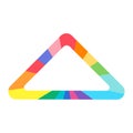 Cute rainbow color frame. Colorful triangle border. Transparent empty for text, message, photo Royalty Free Stock Photo
