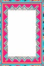 a colorful frame with a geometric pattern on it Royalty Free Stock Photo