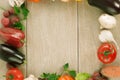 Colorful frame made of fresh raw vegetables Royalty Free Stock Photo