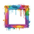 Colorful Frame With Paint Splatter - Official Art Style