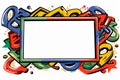 a colorful frame surrounded by graffiti letters and numbers Royalty Free Stock Photo