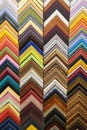 Colorful frames molding samples of picture. background texture Royalty Free Stock Photo