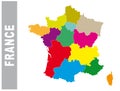 Colorful France administrative and political map