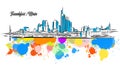 Colorful Frankfurt Main Cityscape Banner