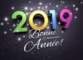 Colorful 2019 French Greeting card