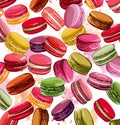 Colorful french macaron cookies collection