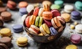 French colorful macarons - Generative AI