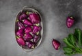 Colorful fresh bell peppers on a dish. Organic vegetables.