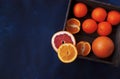 Colorful fresh citrus in basket