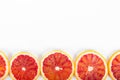 Colorful fresh citrus fruit on white background. Orange, tangerine, lime, blood orange, grapefruit. Fruit background. Summer food Royalty Free Stock Photo