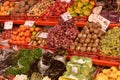 Colorful fresh fruits on the local market Mercado de Nuestra Senora de Africain in Santa Cruz in Tenerife, Europe Royalty Free Stock Photo