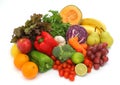 Colorful fresh group of vegetables and fruits Royalty Free Stock Photo