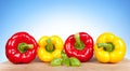 Colorful fresh mixed bell peppers Royalty Free Stock Photo