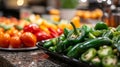 Colorful Fresh Peppers and Tomatoes Ready for Cooking Royalty Free Stock Photo