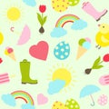 Colorful fresh Spring seamless background pattern