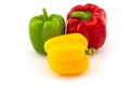 Colorful of fresh sweet bell pepper (capsicum) isolate on white background Royalty Free Stock Photo