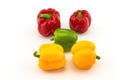 Colorful of fresh sweet bell pepper (capsicum) isolate on white background Royalty Free Stock Photo