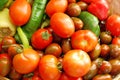 Colorful fresh tomatoes and peppers Royalty Free Stock Photo