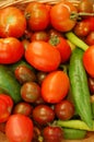 Colorful fresh tomatoes and peppers Royalty Free Stock Photo