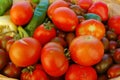 Colorful fresh tomatoes and peppers Royalty Free Stock Photo