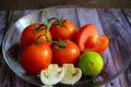 Colorful fresh tomatoes ready to eat Royalty Free Stock Photo
