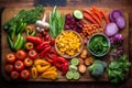 Colorful Fresh Vegetables on Chopping Board