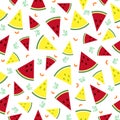 Colorful fresh watermelon fruits seamless pattern background vector format Royalty Free Stock Photo