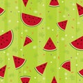 Colorful fresh watermelon fruits seamless pattern background vector format Royalty Free Stock Photo