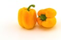 Colorful of fresh yellow sweet bell pepper (capsicum) isolate on white background Royalty Free Stock Photo