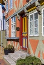 Colorful front door in historic city Lauenburg