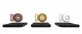 Colorful Front facade building jewelry store icon isolated on white background. Minimalism concept. 3D render