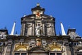 Colorful frontage of ancient Dutch city hall of Delft