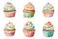 Colorful Frosted Cupcakes