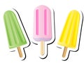 Colorful Frostie Popsicle Stick Ice cream Vector Illustration