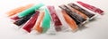 Colorful frozen fruit bar ice pops Royalty Free Stock Photo