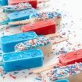 Colorful frozen popsicles