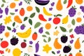 Colorful Fruit and Berry Seamless Pattern Background Royalty Free Stock Photo
