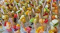 Colorful fruit cocktails