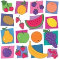 Colorful fruit collection background