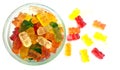 Colorful fruit gum candy bears