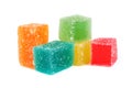 Colorful fruit jelly candies on white Royalty Free Stock Photo