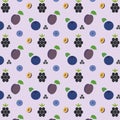Colorful fruit line icons pattern with various berries and casual design Royalty Free Stock Photo