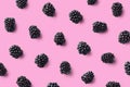 Colorful fruit pattern of blackberries