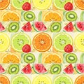 Colorful Fruit Pattern with Sliced Citrus Royalty Free Stock Photo
