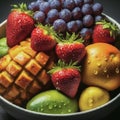 Colorful Fruit Salad Bowl Royalty Free Stock Photo