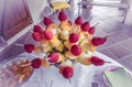 Colorful fruit skewers, with shallow depth of field. Royalty Free Stock Photo