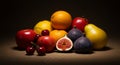 Colorful Fruit Still Life with Figs Apples and Pears Royalty Free Stock Photo
